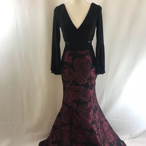 XSCAPE Brocade High/Low Ballgown